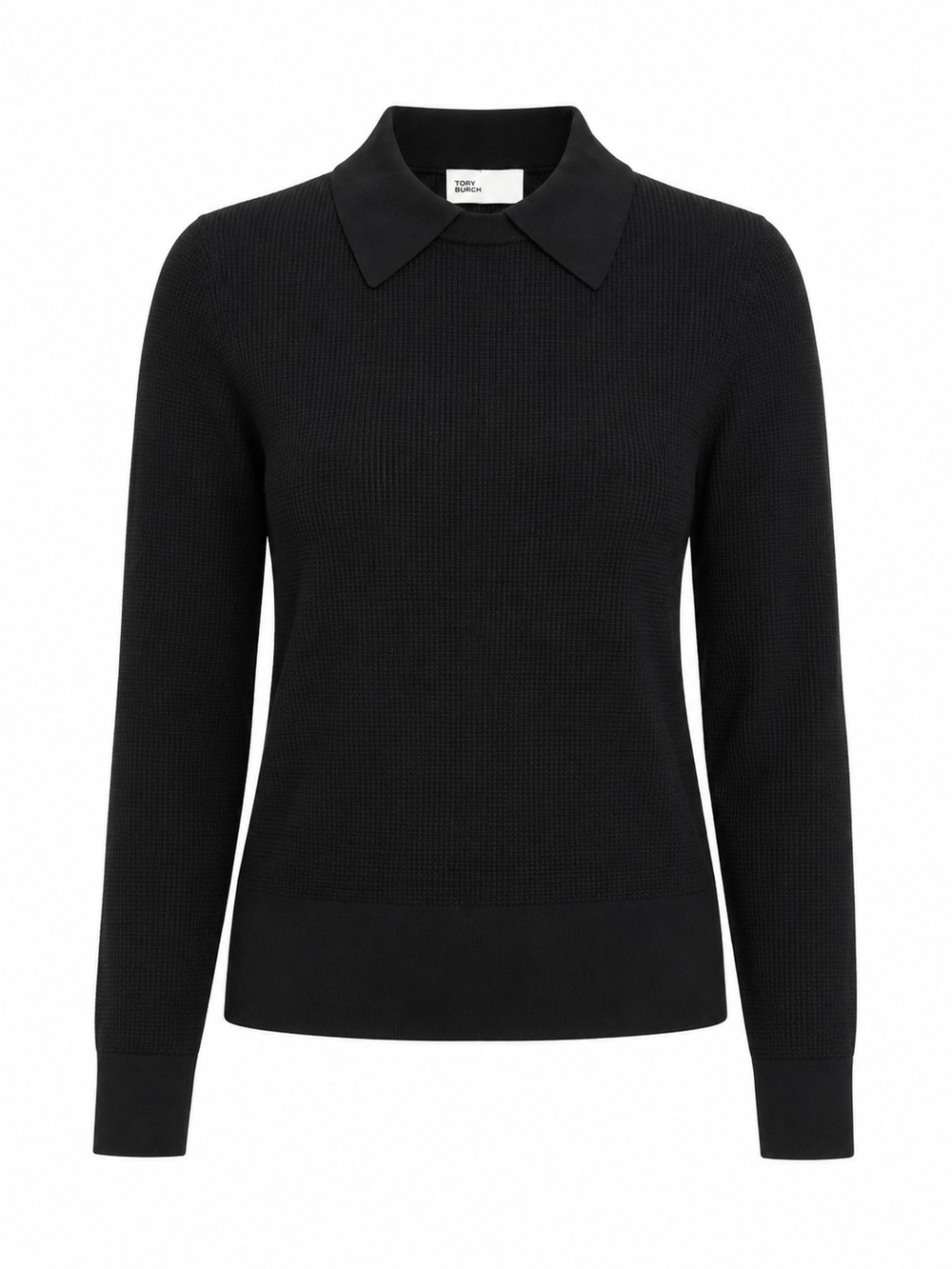 Tory Burch Logo Embroidered Knit Polo Sweater Size Small